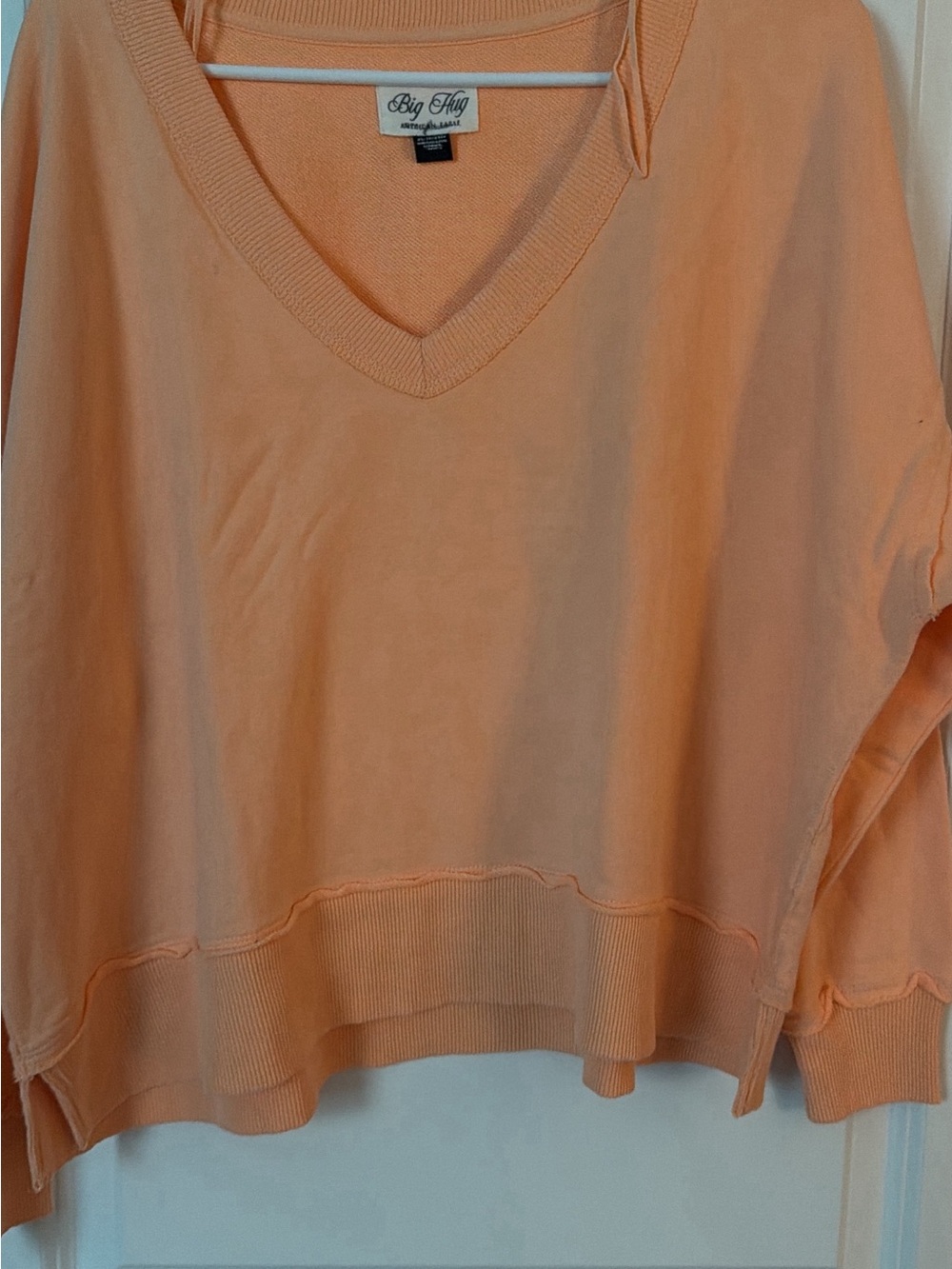 American Eagle Outfitters Orange Big Hug Oversized V-Neck Sweatshirt
